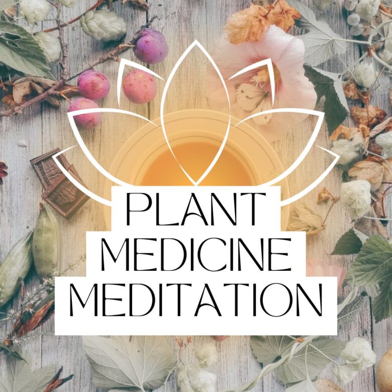 A picture of some flowers and plants with the words " plant medicine meditation ".